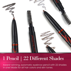 YBF eyebrow pencil spoolie close-up for precise grooming and natural arches.
