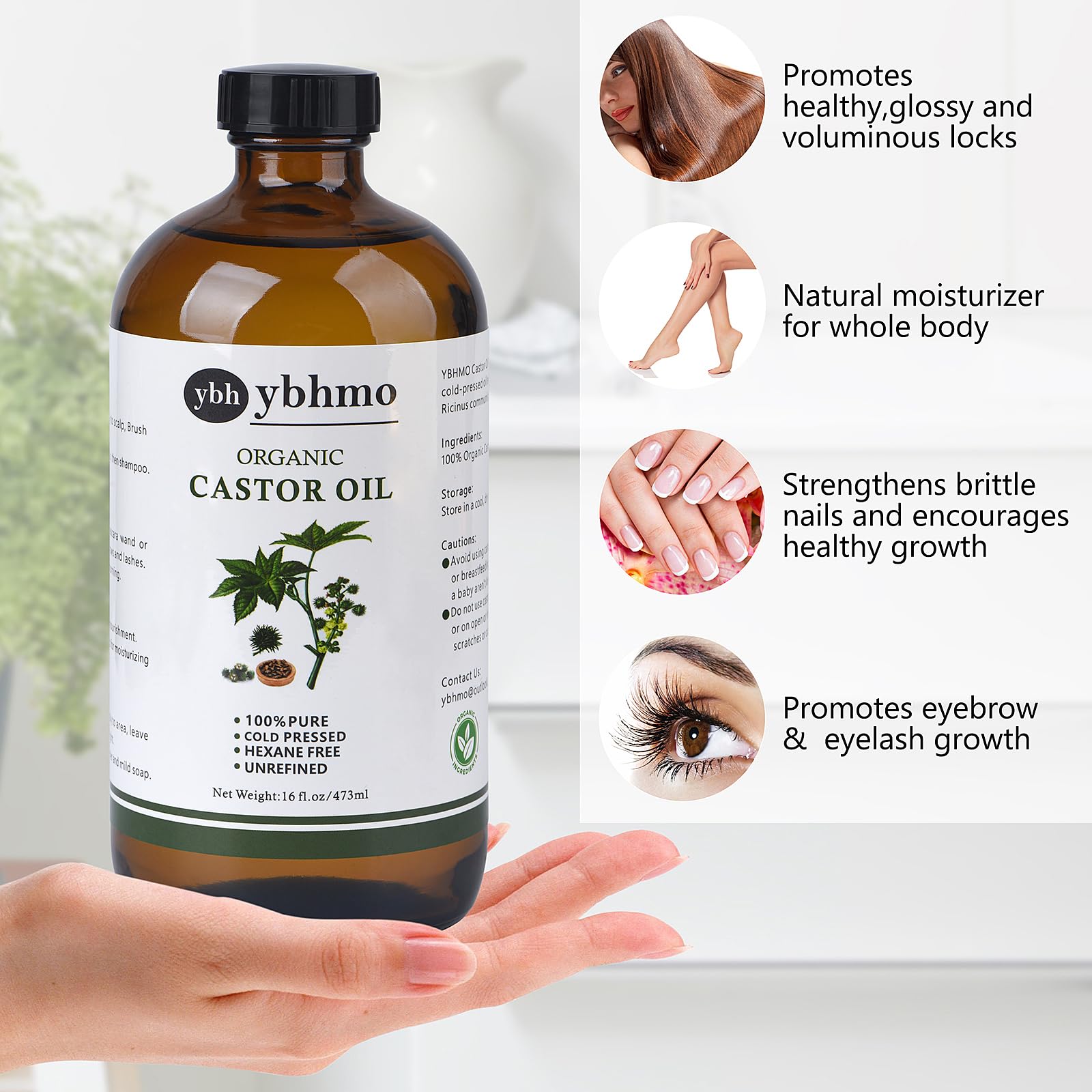 YBHMO amber glass packaging preserves purity and usability