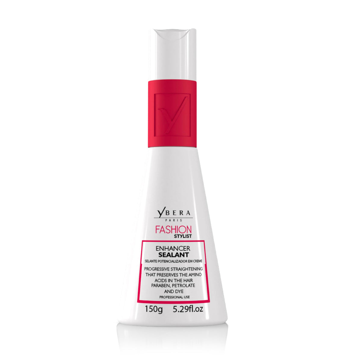 YBERA PARIS fashion stylist cream bottle offers salon-grade straightening for smooth hair.