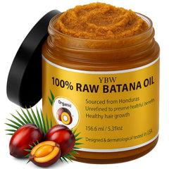 YBW Batana Oil jar closeup showing pure hair care paste