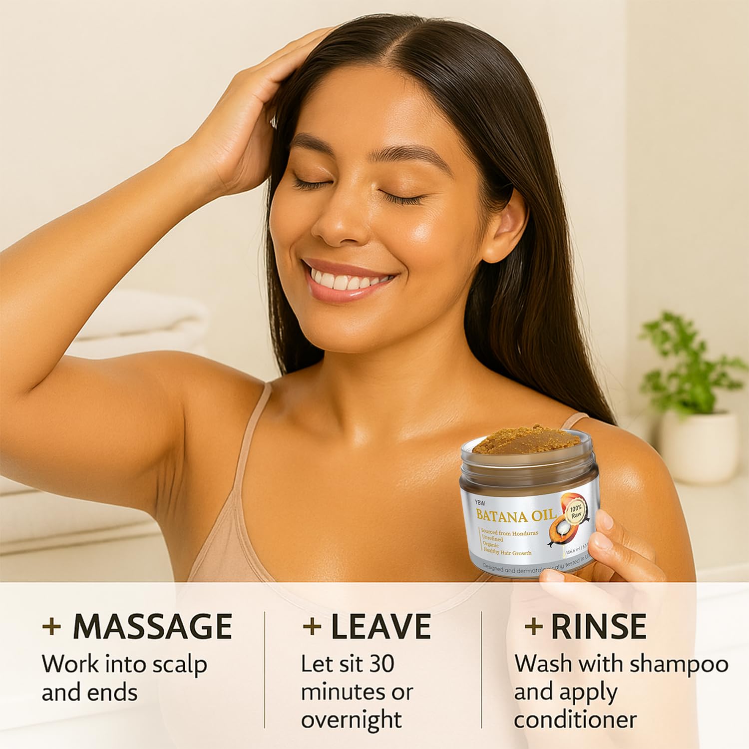 YBW Batana Oil origin Honduras emphasizes natural ingredients for healthier-looking hair