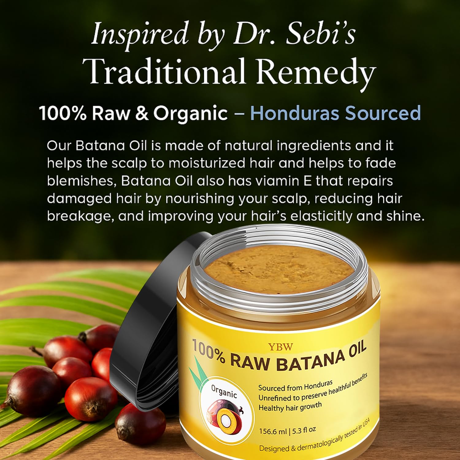 YBW Batana Oil paste texture ready for scalp or hair care