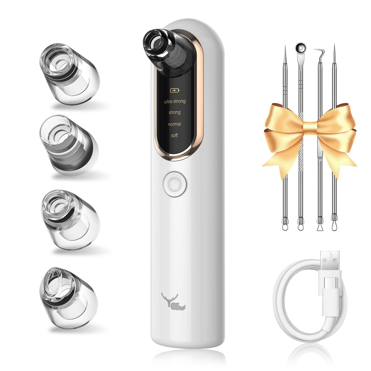 Yccu blackhead remover vacuum front view for portable pore cleansing.
