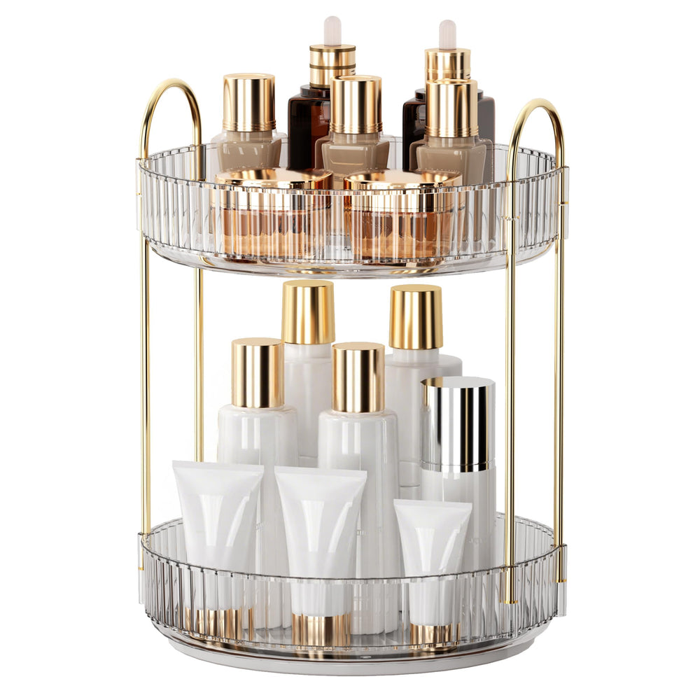 YCIA&DONE 360 rotating makeup organizer top view for quick cosmetics access