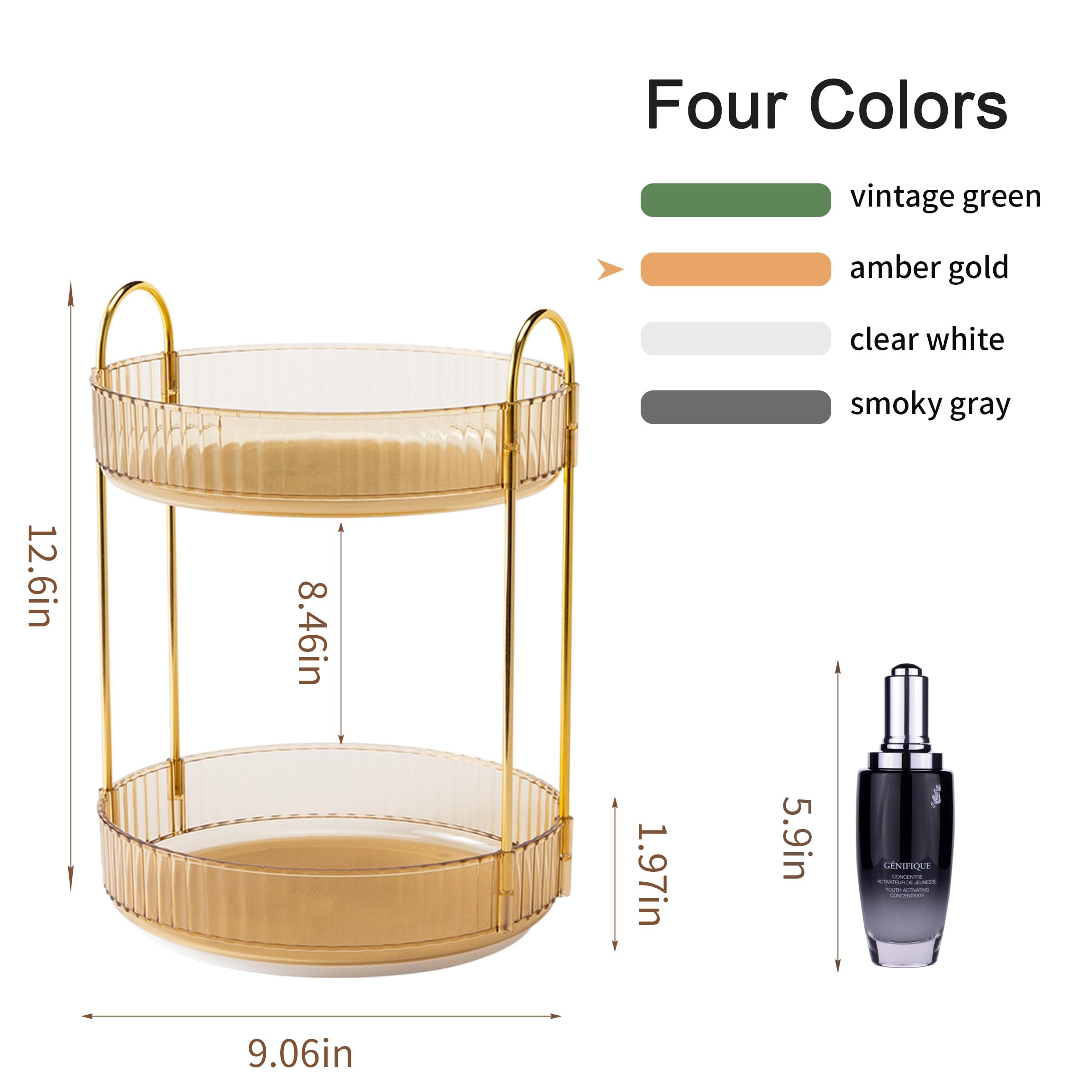 YCIA&DONE bottom tray 9-inch diameter fits bottles and cosmetics neatly