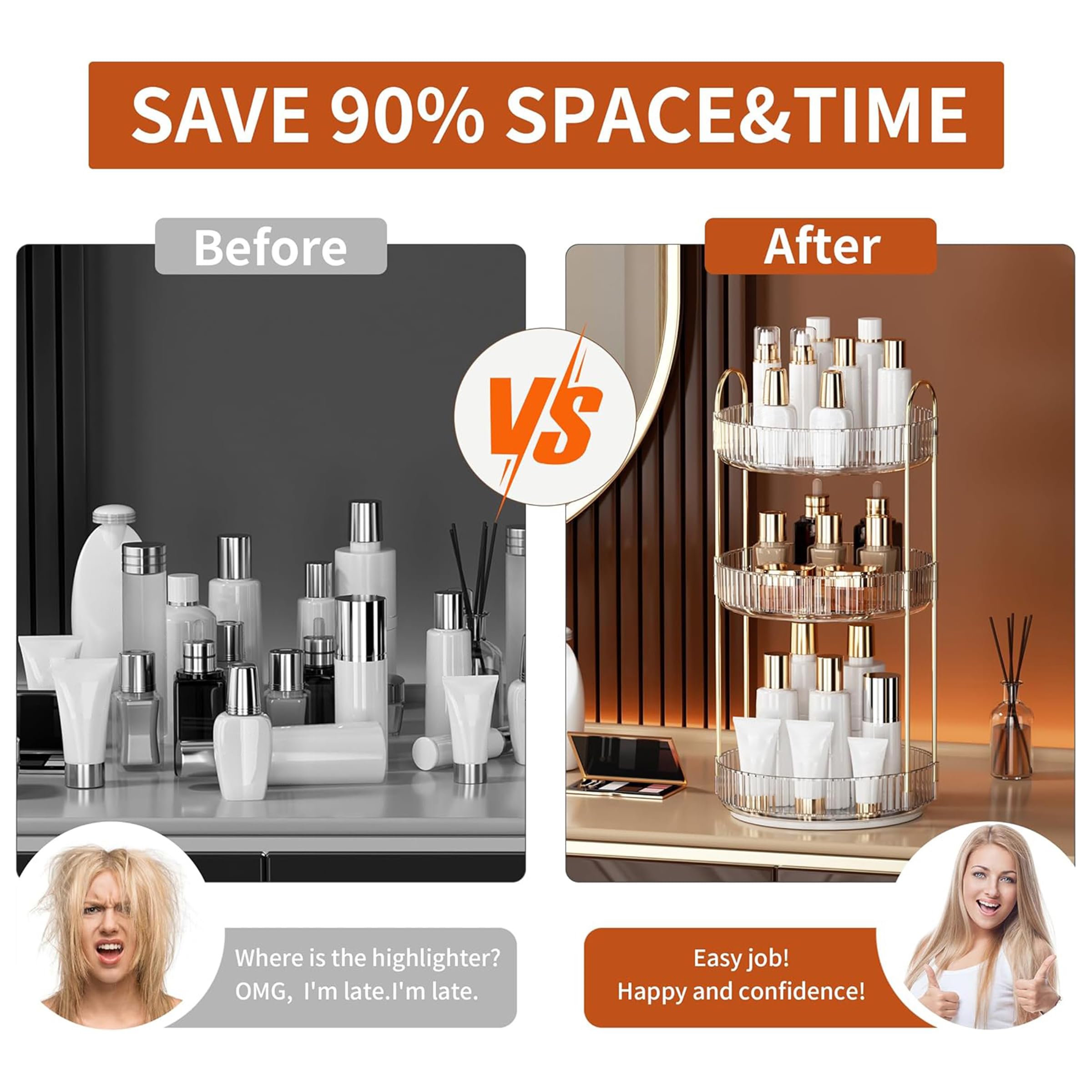 YCIA&DONE clear white finish complements any vanity or bathroom decor.