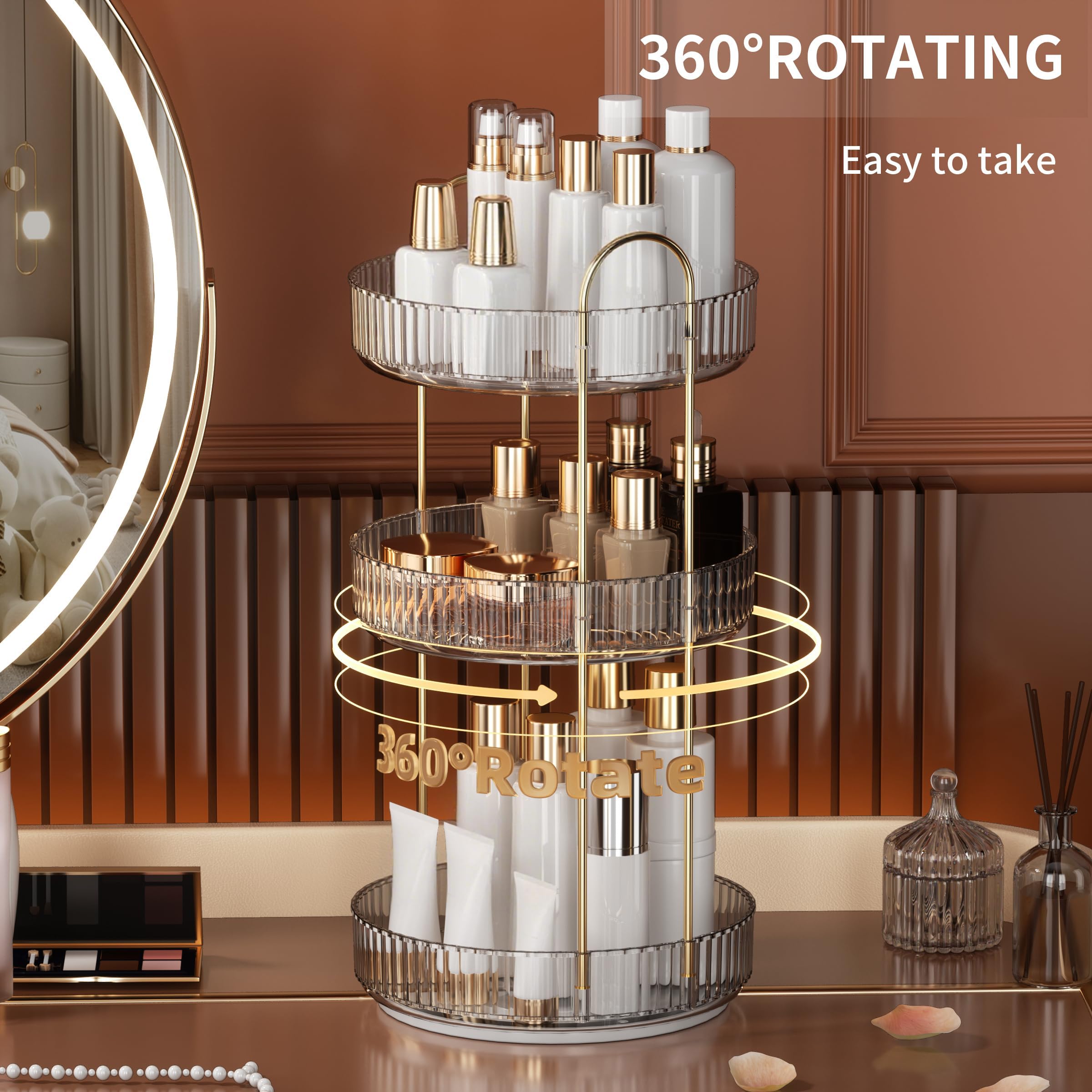 YCIA&DONE rotating mechanism bottom tray features quiet micro-sound for smooth selection.