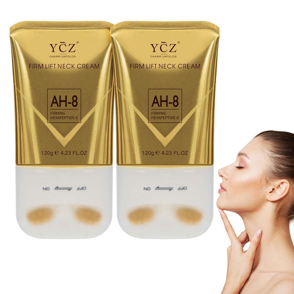 Ycz AH-8 neck cream bottle showing firming potential for neck skin