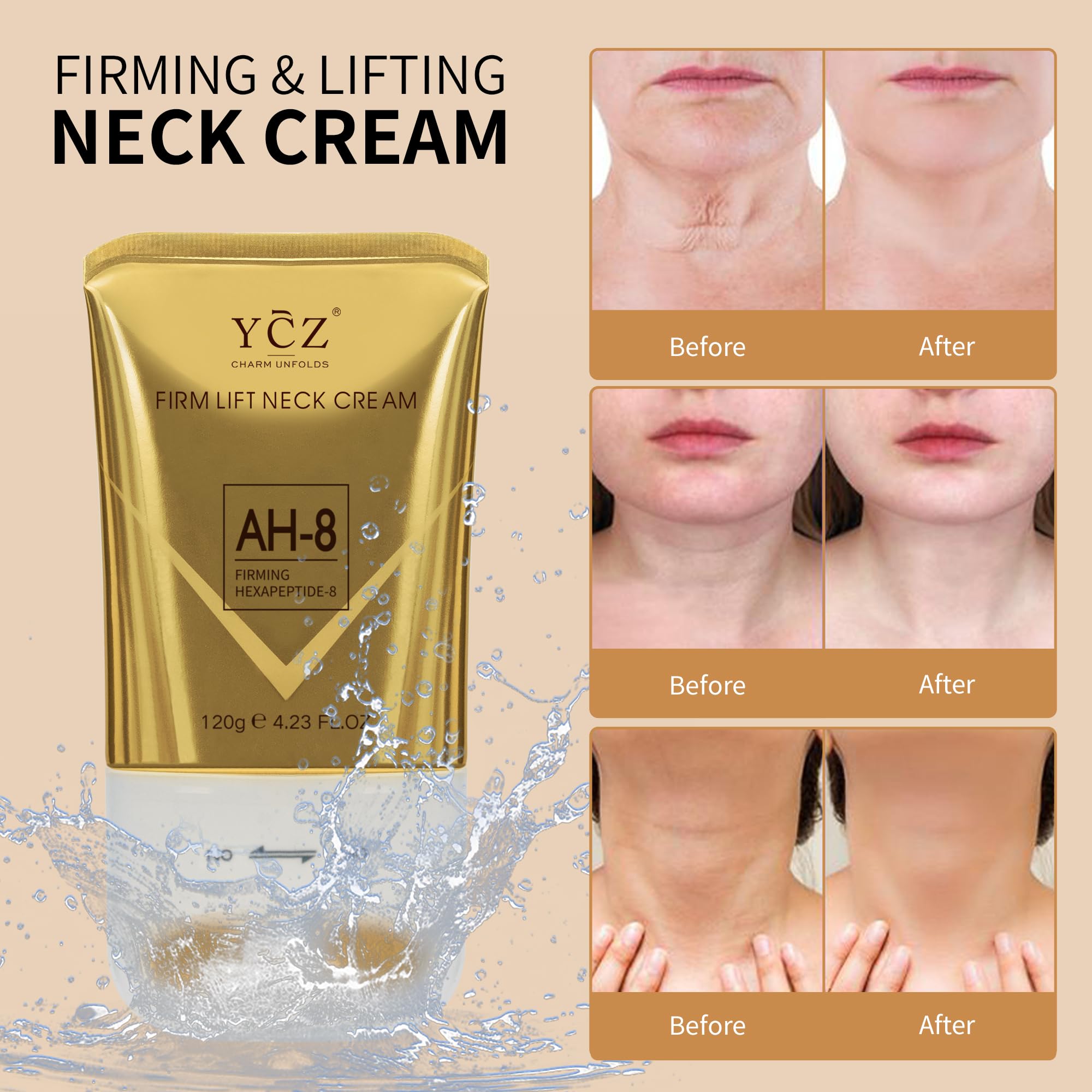 Ycz Ah8 cream swirl texture highlighting moisturizing feel.