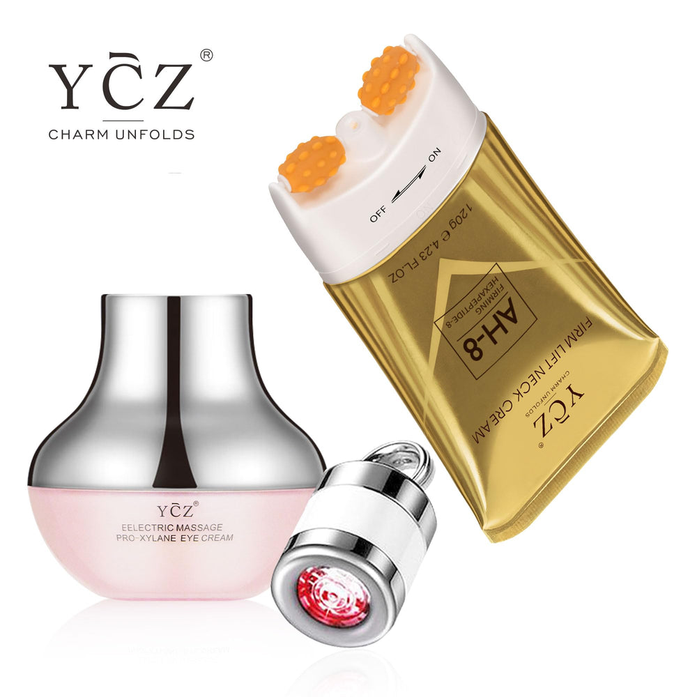 YCZ Neck-Eye Care Tightening Set rich-texture serum close-up conveys luxurious, moisturized feel.
