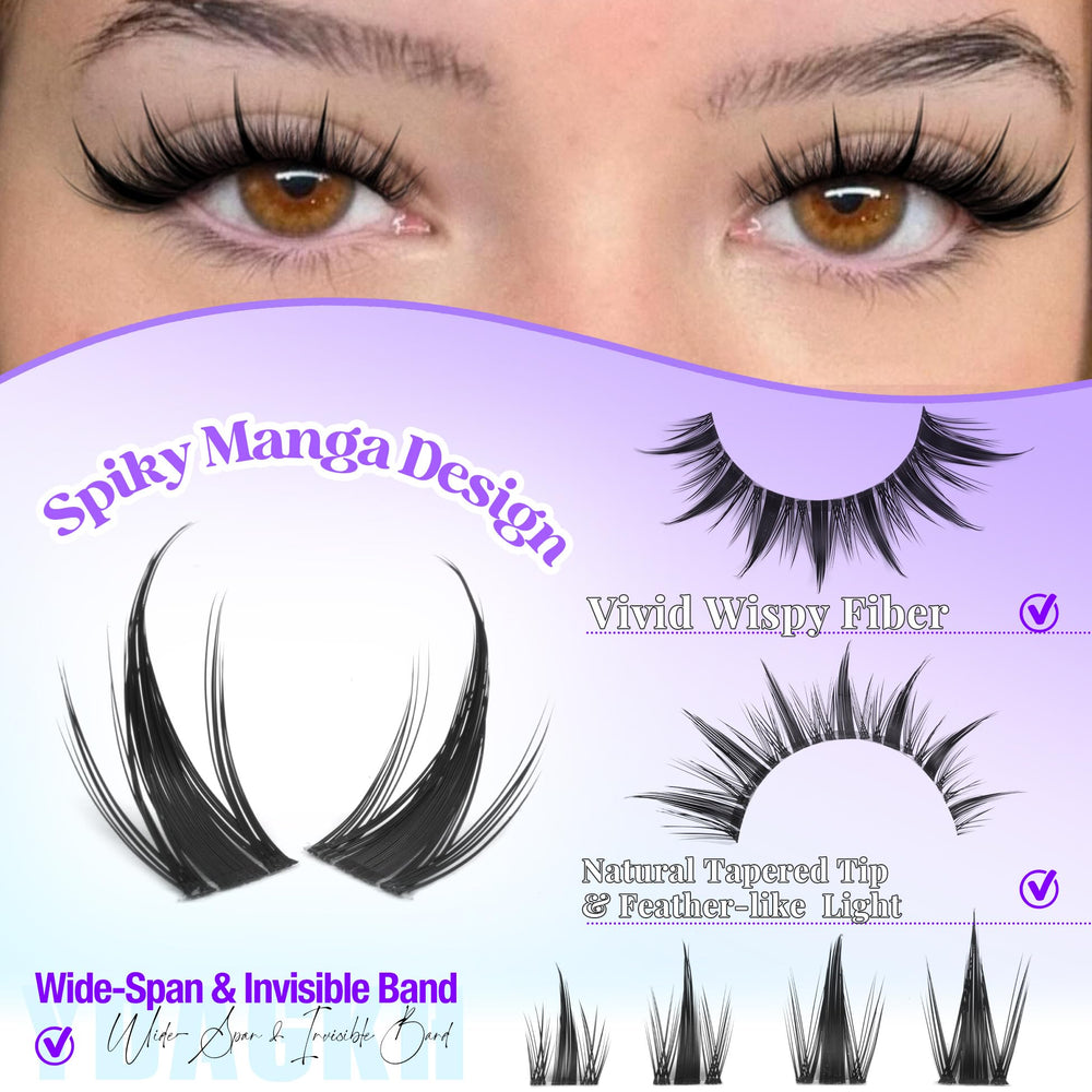 YDAGKH Wispy DIY anime lash extension bundle includes tools for home salon-quality results