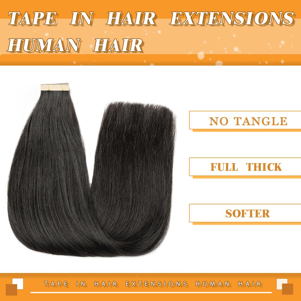 YDDM tape-in extensions 14inch real-hair-weft shows premium hair quality and effortless styling
