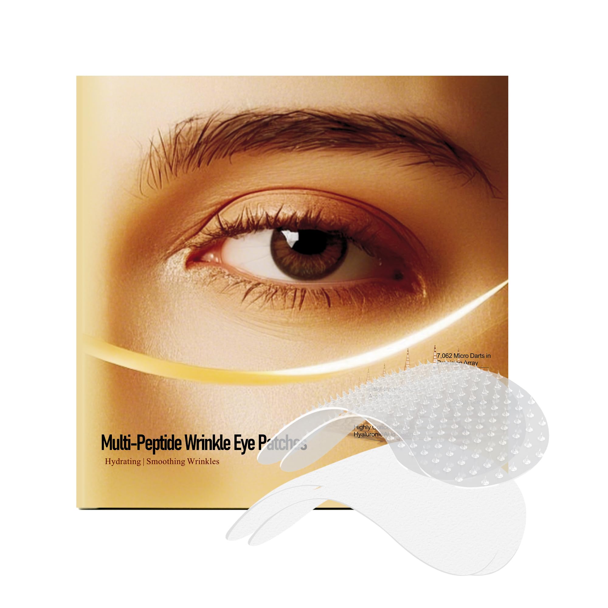 YDN Multi-Peptide Wrinkle Eye Patches two-pack close-up showing patch texture and wrinkle care.