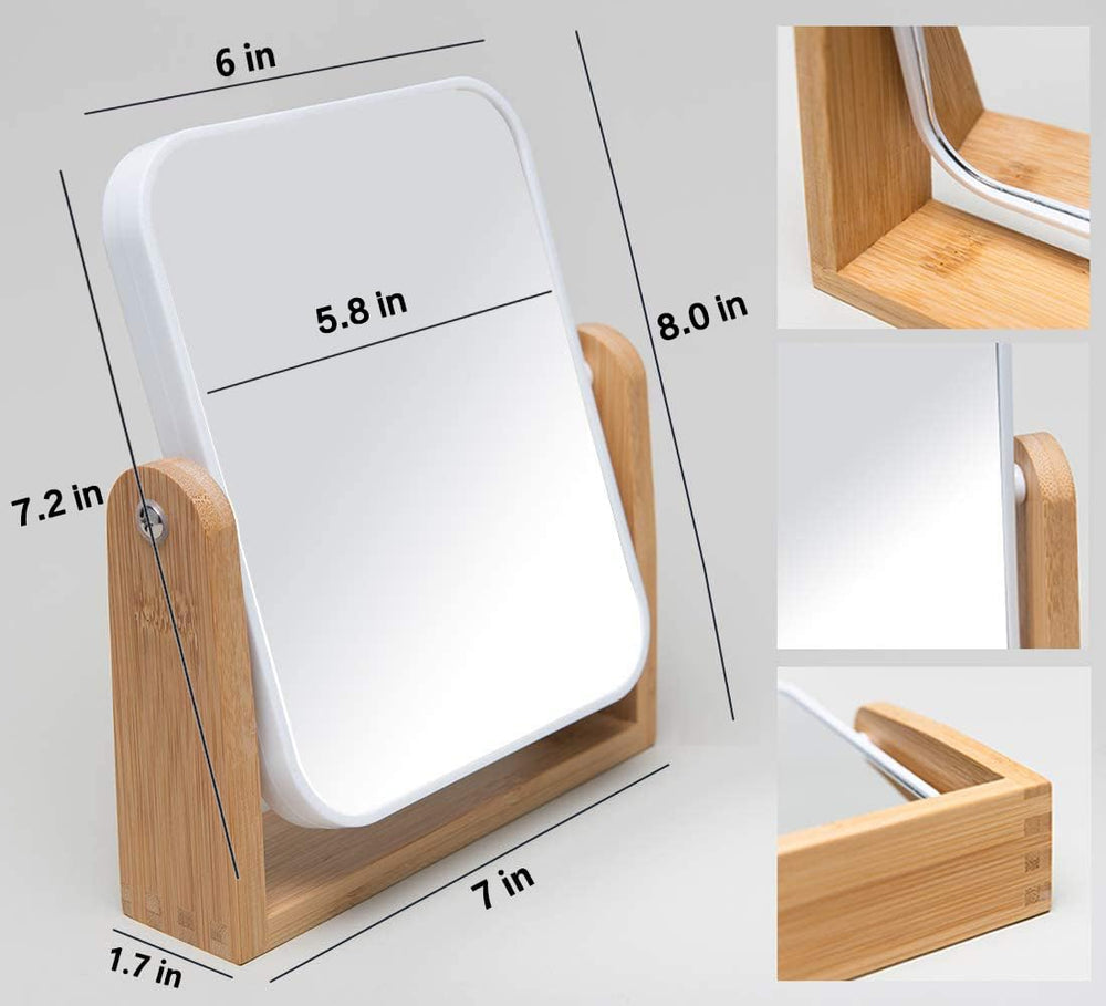 YEAKE vanity mirror 8-inch glass provides clear reflection for makeup