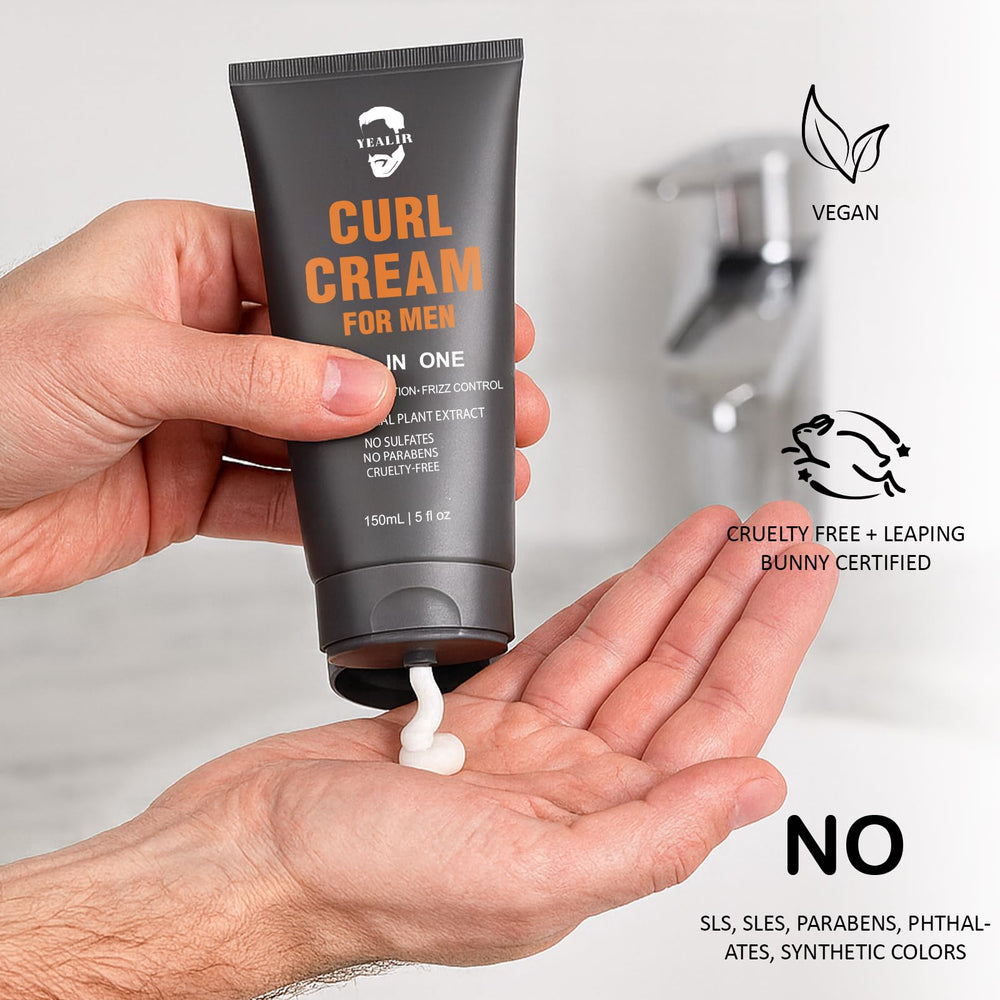 YEALIR Curl Cream shows fast absorption without leaving heaviness.