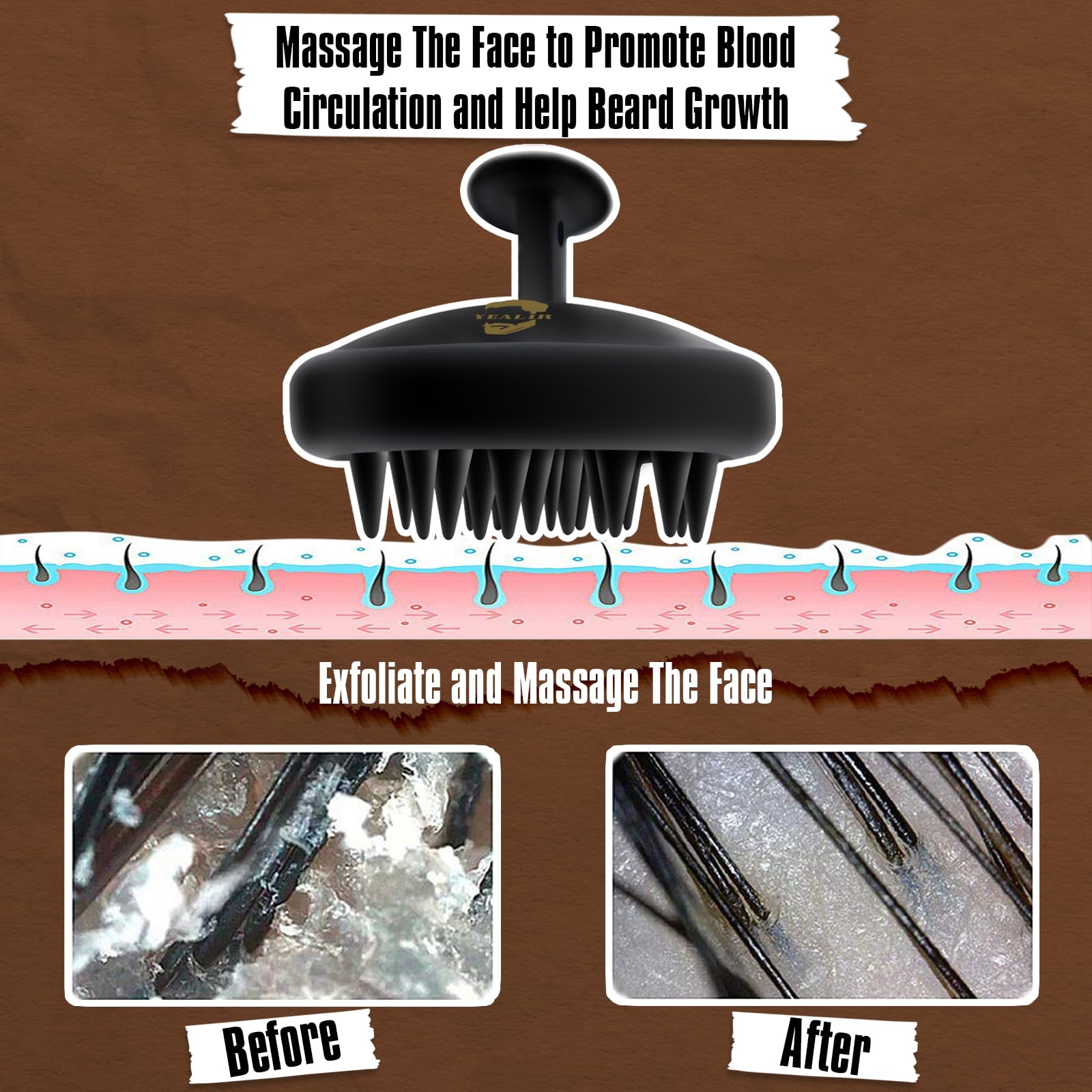 YEALIR hyaluronic acid beard care adds moisture and shine