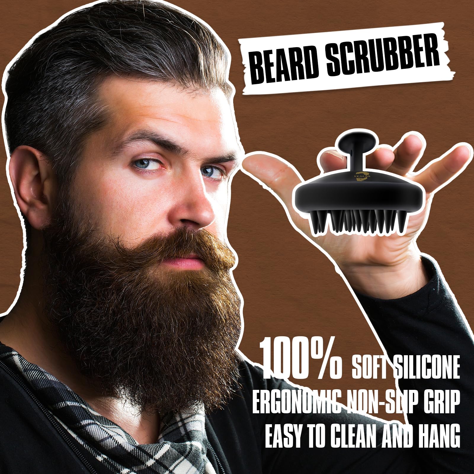 YEALIR dandruff-reducing beard wash for comfortable, flake-free beard