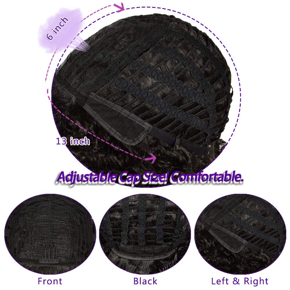 YEAME curly wig adjustable cap straps ensure secure fit