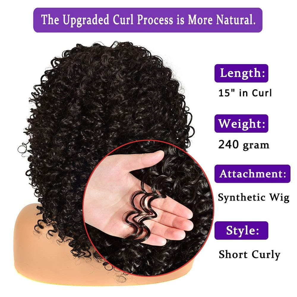 YEAME curly wig density 150 percent shows full-volume curls