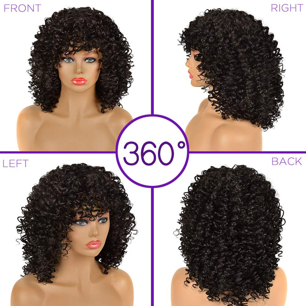 YEAME curly wig wig-set includes gift combs and caps