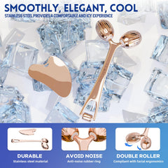Yeamon dual-ended face roller glides over cheeks for lifting