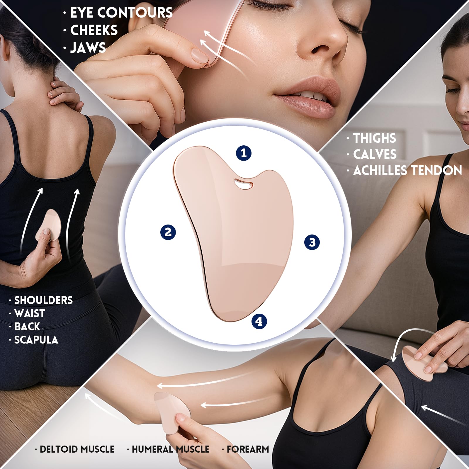 Yeamon stainless-steel tools stay cool for soothing massage