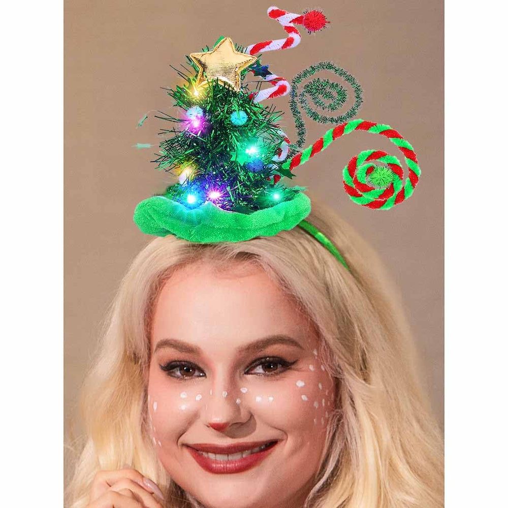 Yean Christmas Tree Headband Durable Material ensures long-lasting wear during celebrations.