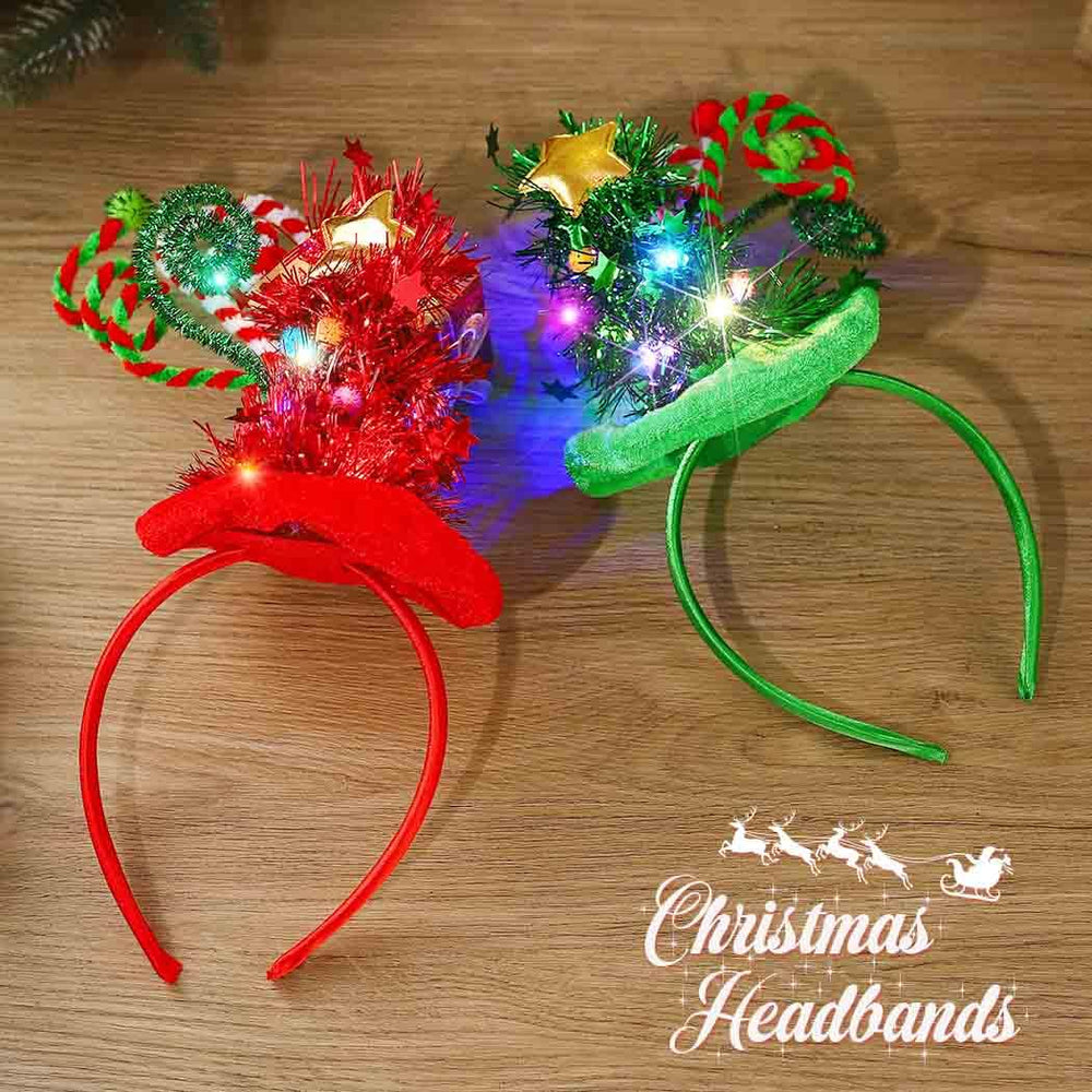 Yean Christmas Tree Headband Party Cosplay Setup suggests fun party-ready look.