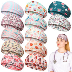 Yearntown 12-pcs nurse headbands with non-slip patterns for all-day comfort