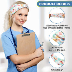 Yearntown nurse headbands two-button design reduces ear strain
