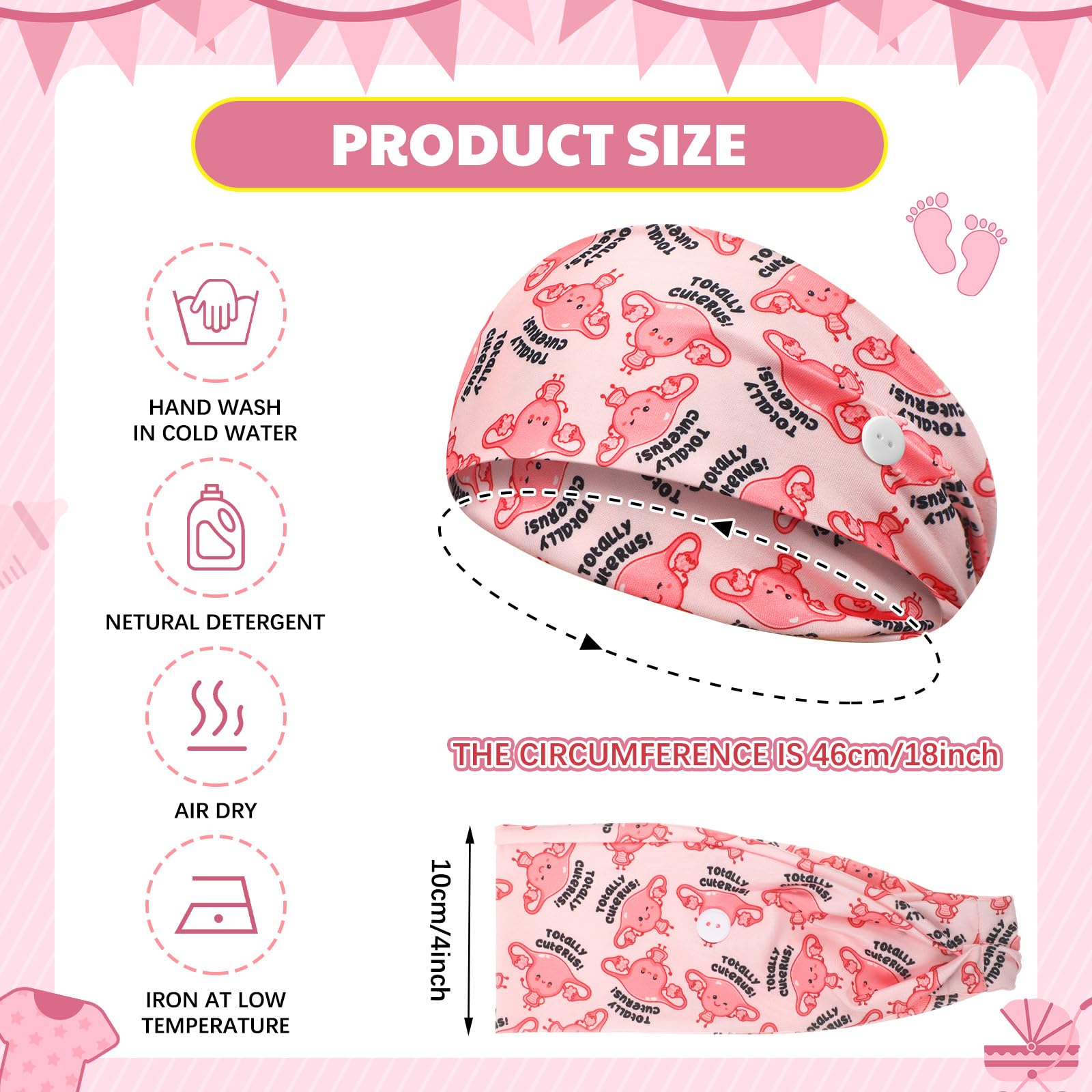 Yearntown nurse headbands showing 12 patterns for stylish shifts