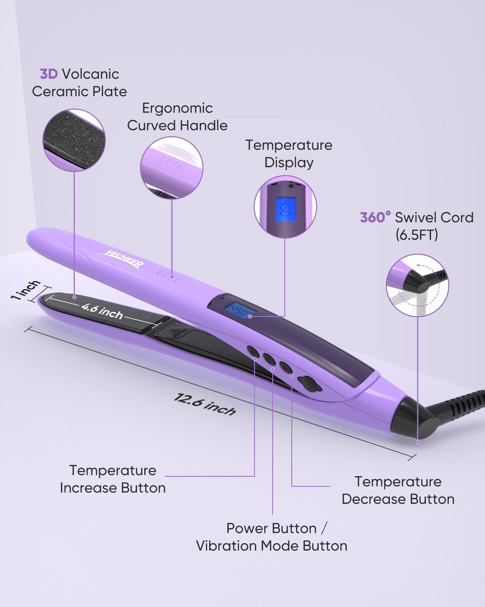 YeCheer ergonomic design and swivel cord for comfortable sessions.