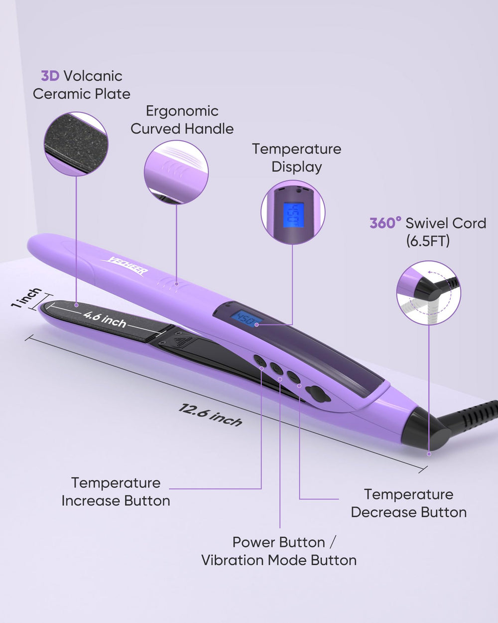 YeCheer ergonomic design and swivel cord for comfortable sessions.