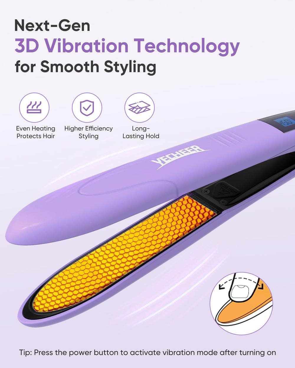YeCheer 10 heat settings with LED display tailor styling for all hair types.
