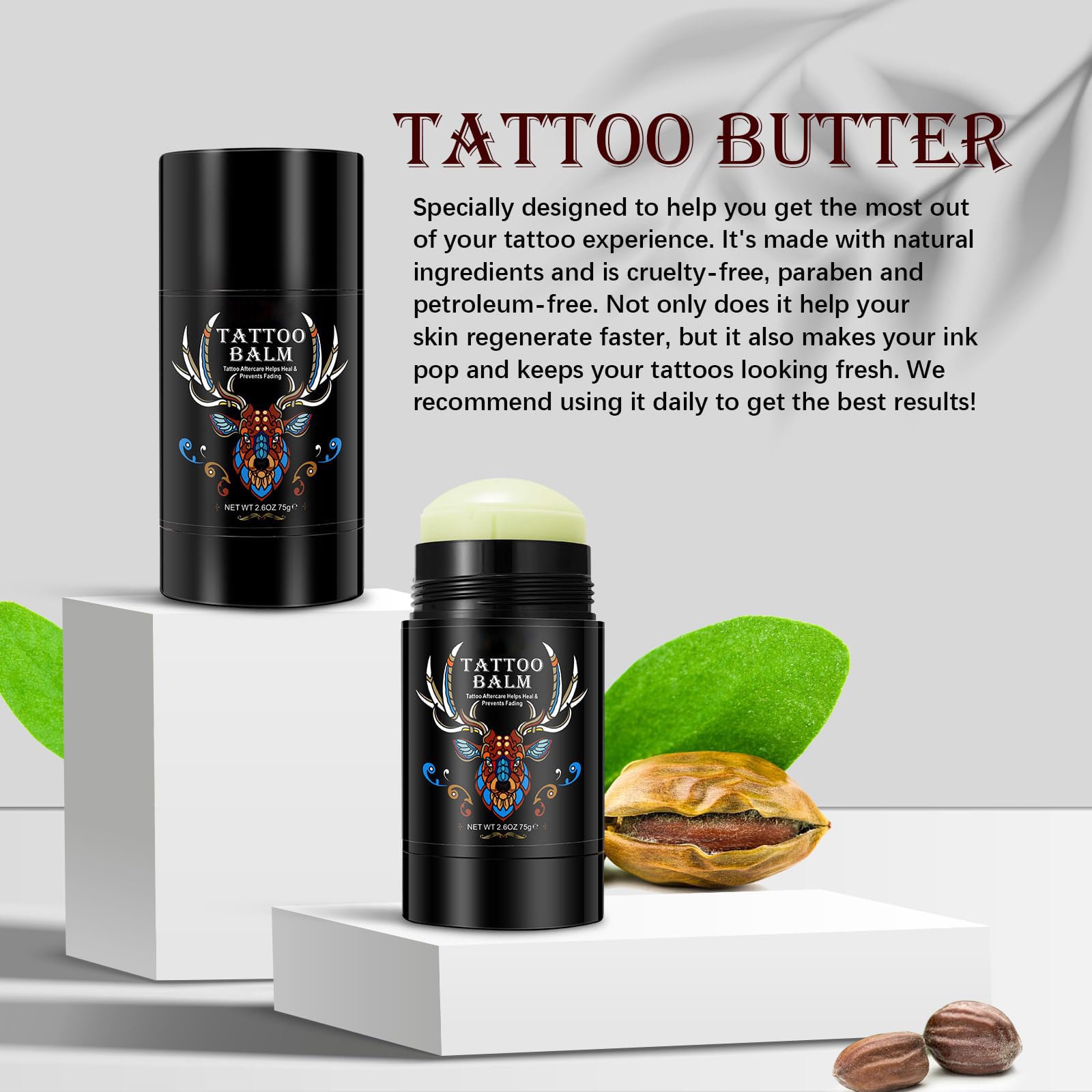 Yecuce-tattoo-aftercare-balm-packaging clean, convenient tube design.