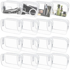 YedsIntu 16-piece clear makeup bags provide quick item visibility for fast packing.