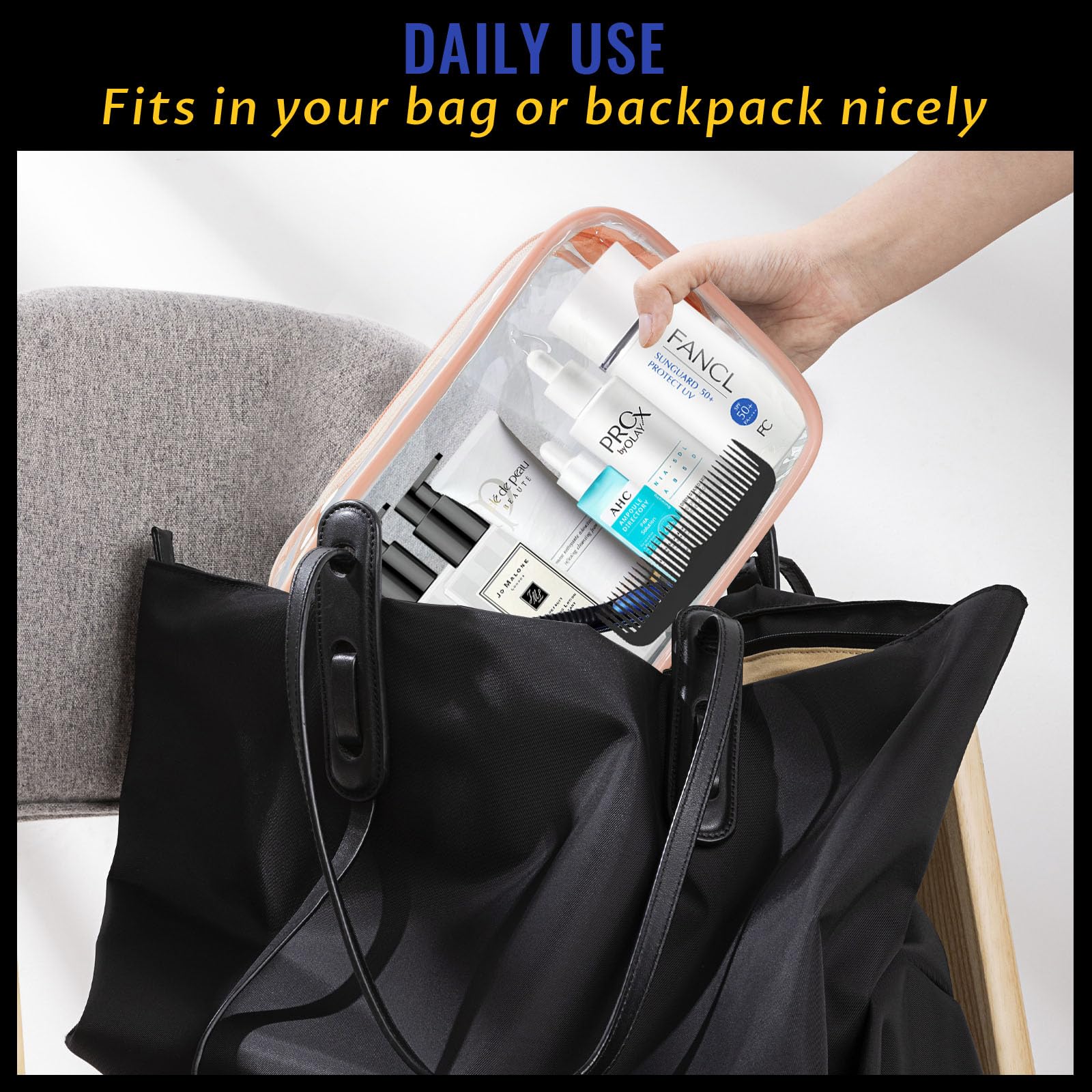 YedsIntu clear pouches for men and women travelers