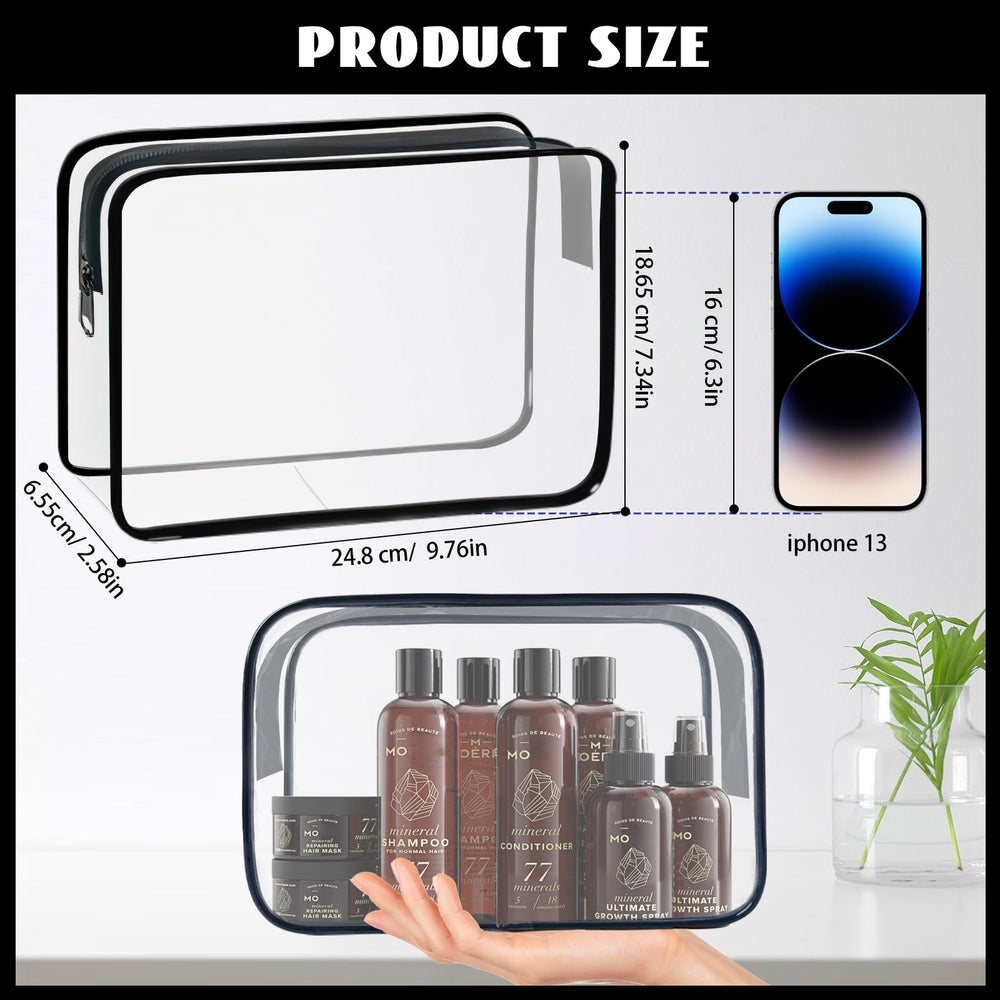 YedsIntu clear waterproof makeup bags protect contents during flights.
