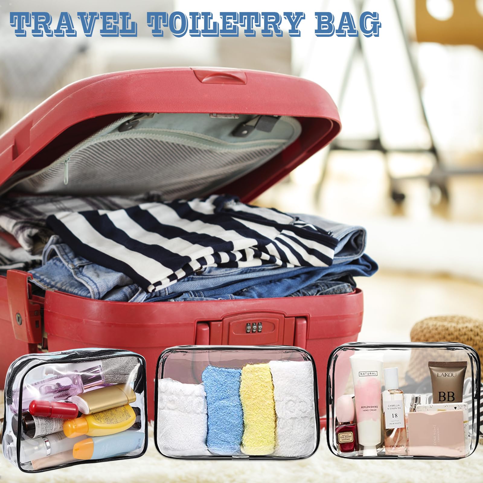 YedsIntu travel pouches keep cosmetics organized and bag contents protected during transit.