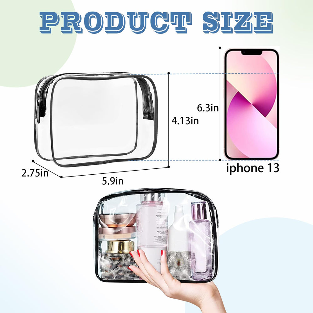 YedsIntu TSA-approved clear toiletry bag zipper closeup for fast airport security.