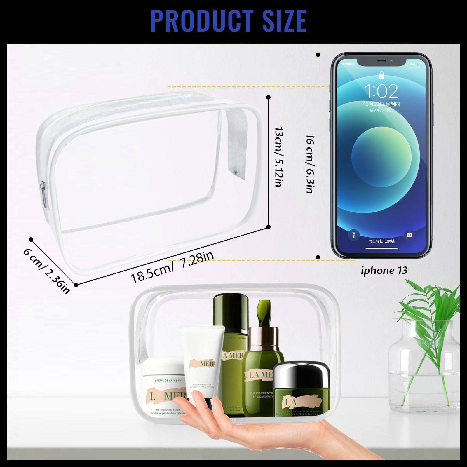 YedsIntu TSA-approved clear toiletry bag helps you pass security smoothly.