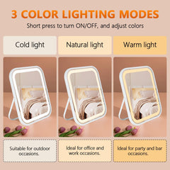 YEKKOPT vanity mirror with 3 color lighting for natural to warm tones