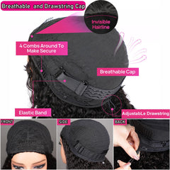 Yeelice Hair kinky curly half wig natural edge weave shows seamless blend with hairline