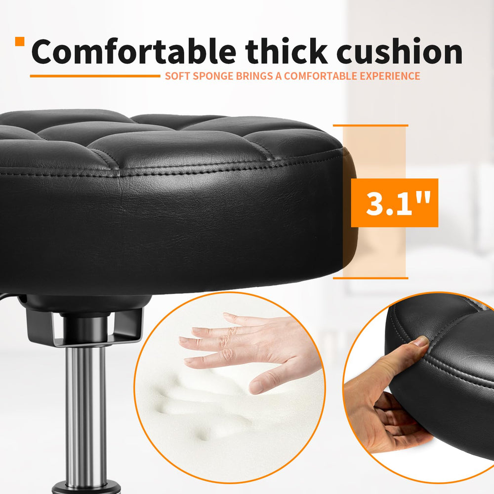 YEEZEE rolling stool chrome-base provides sturdy stability for daily use