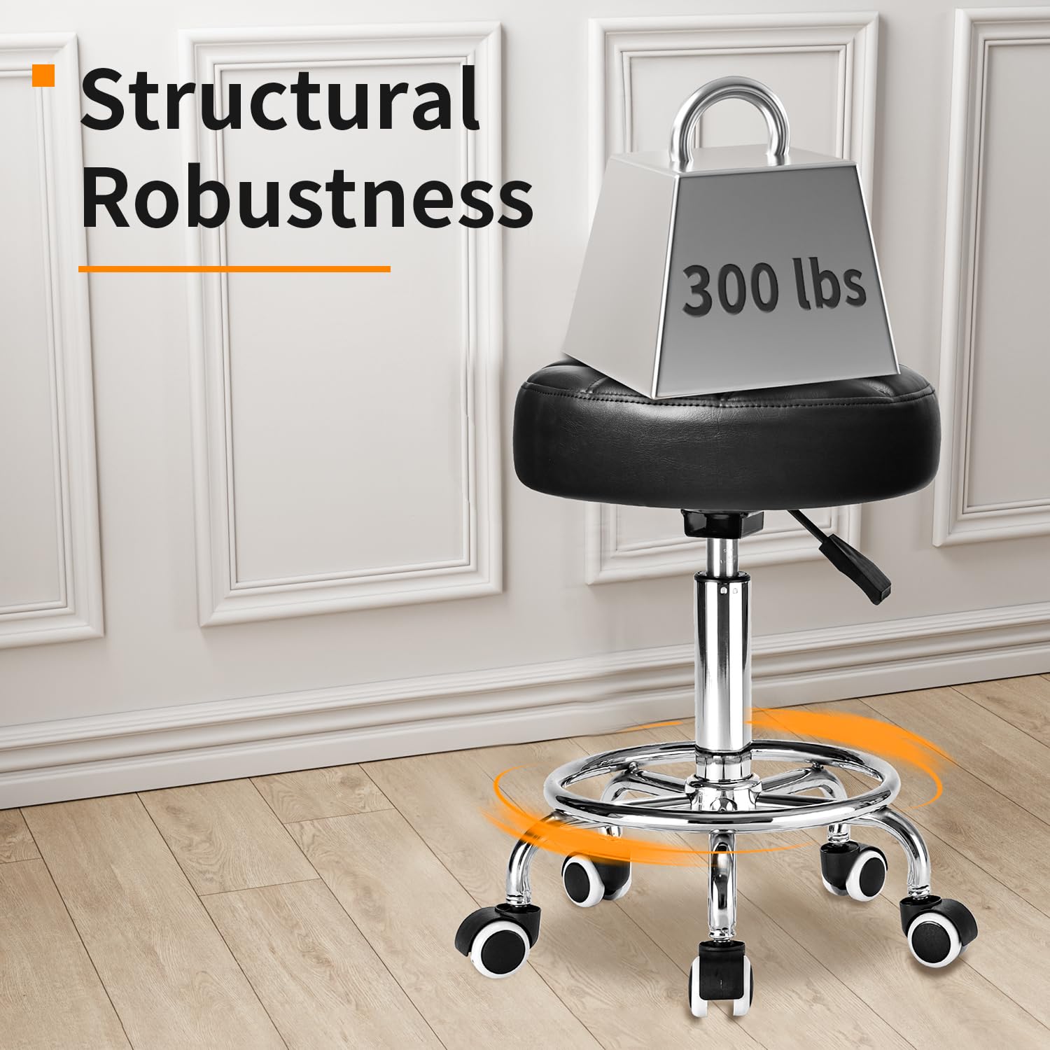 YEEZEE rolling stool footrest visible for ergonomic support during long sessions