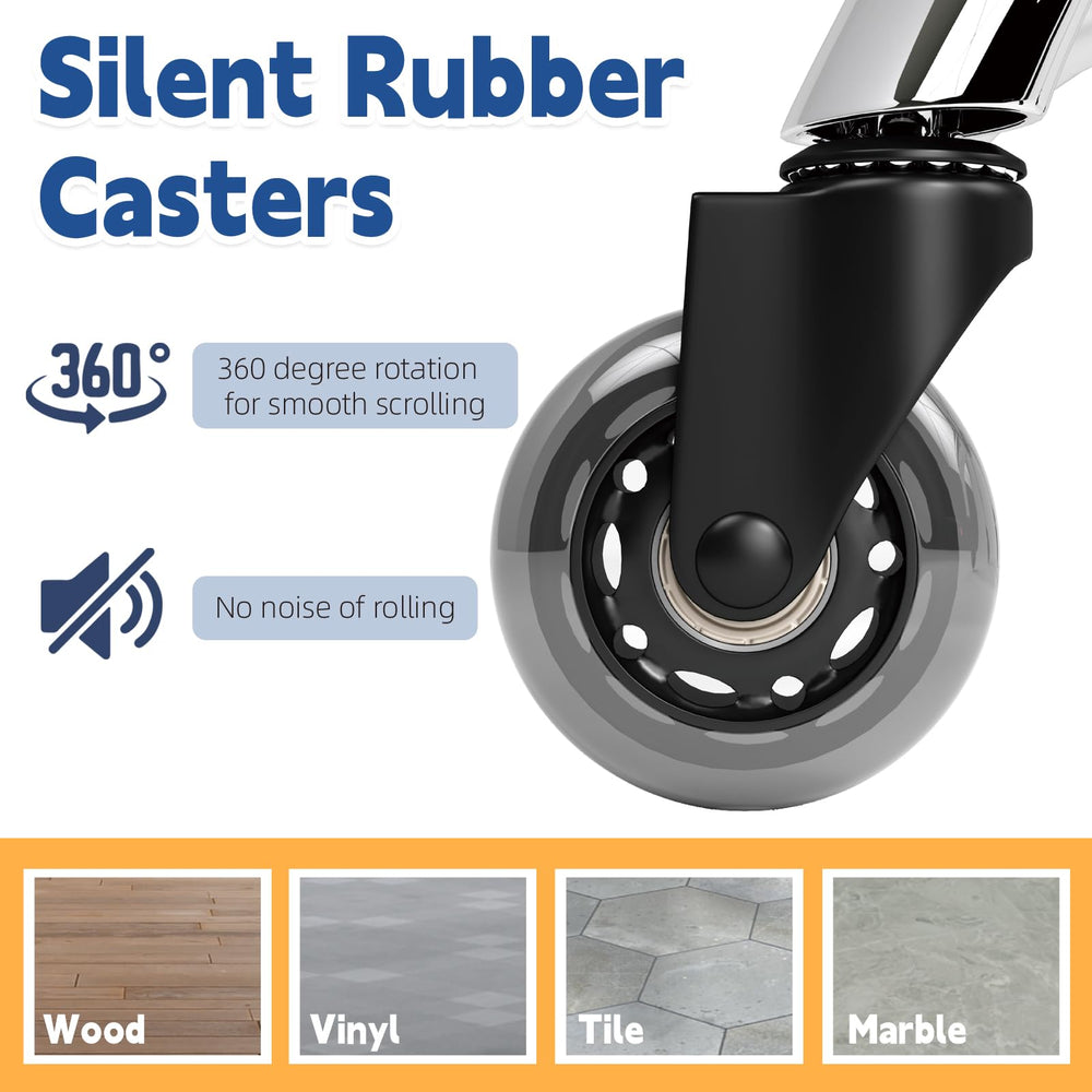 YEEZEE rolling stool height adjustment supports ergonomic setup.