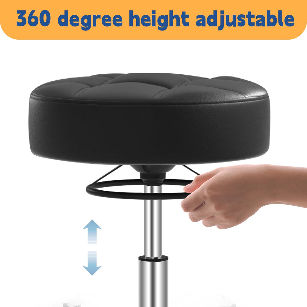 YEEZEE stool wheels operate quietly for distraction-free work.