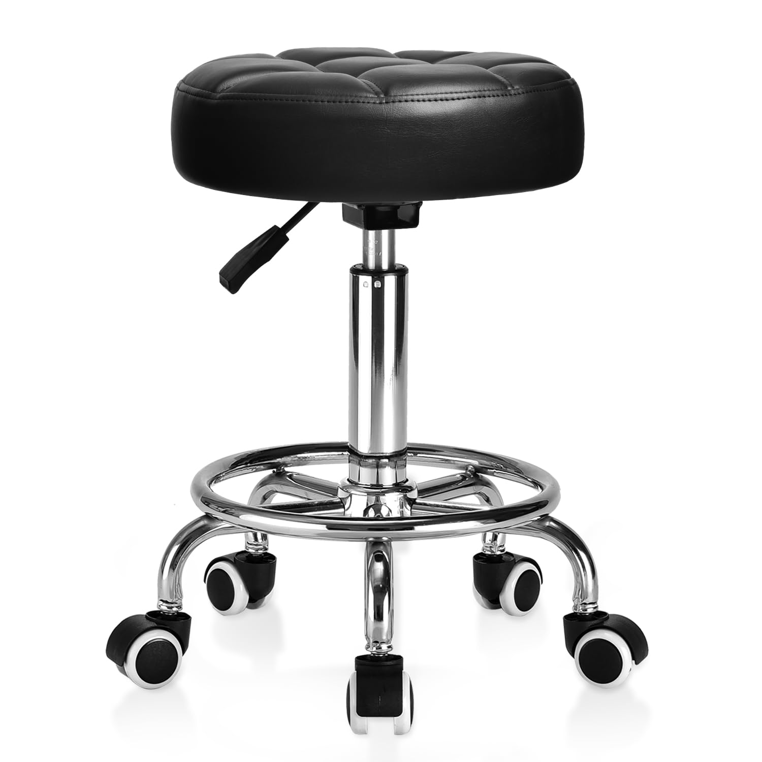 YEEZEE rolling stool top view demonstrates plush 14.6-inch cushion for lasting comfort