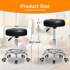 YEEZEE rolling stool wheel detail shows silent, smooth mobility on floors