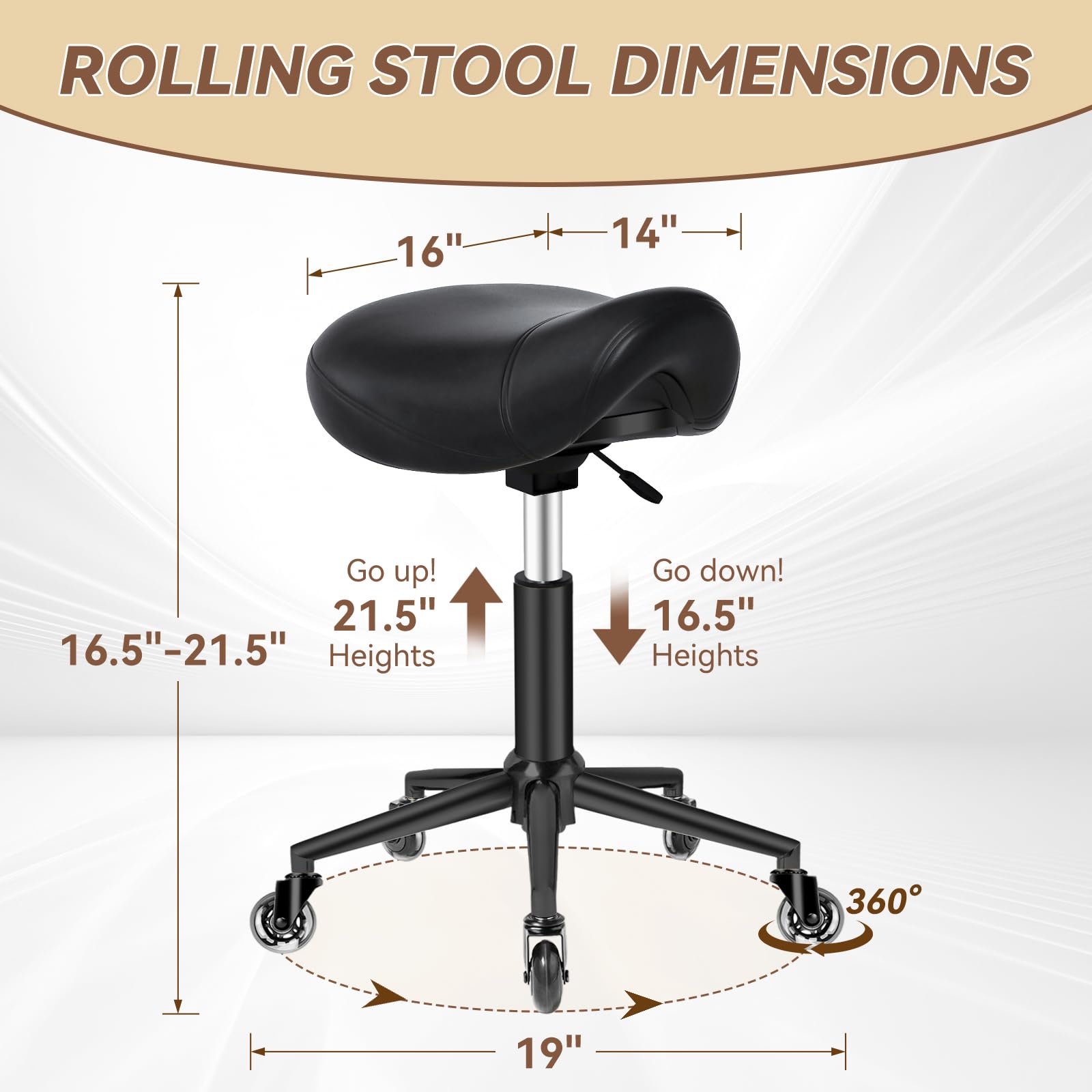 YEEZEE Saddle Stool adjustable height at a desk supports better posture.